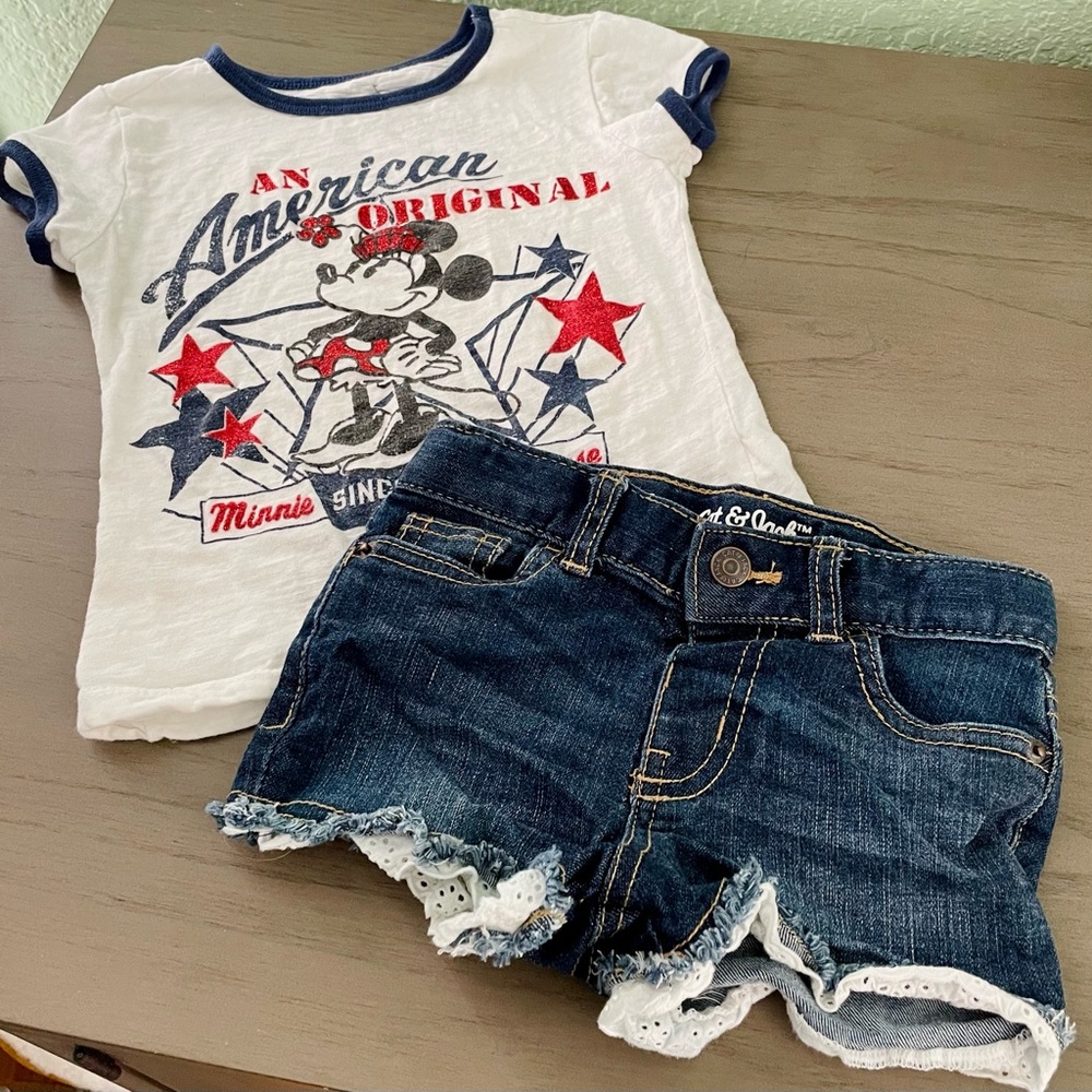 Minnie Mouse America Shirt/Short Set
